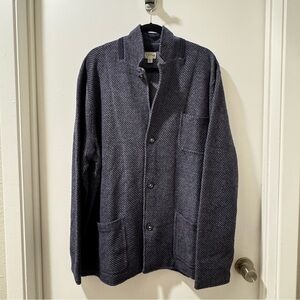 Wool-blend work jacket in twill jacquard